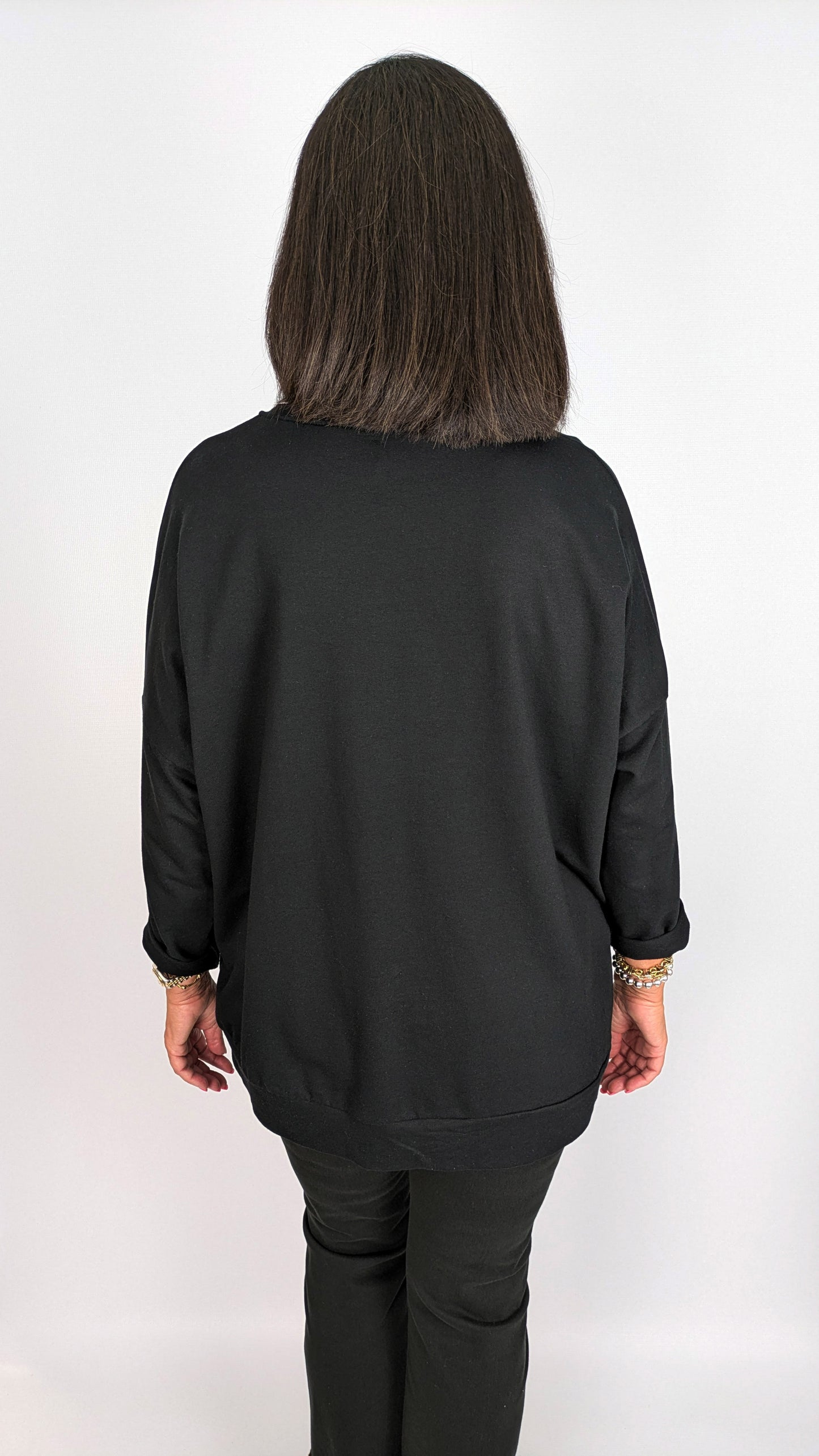 Pearl & diamante hearts LW sweatshirt | 4 Colours