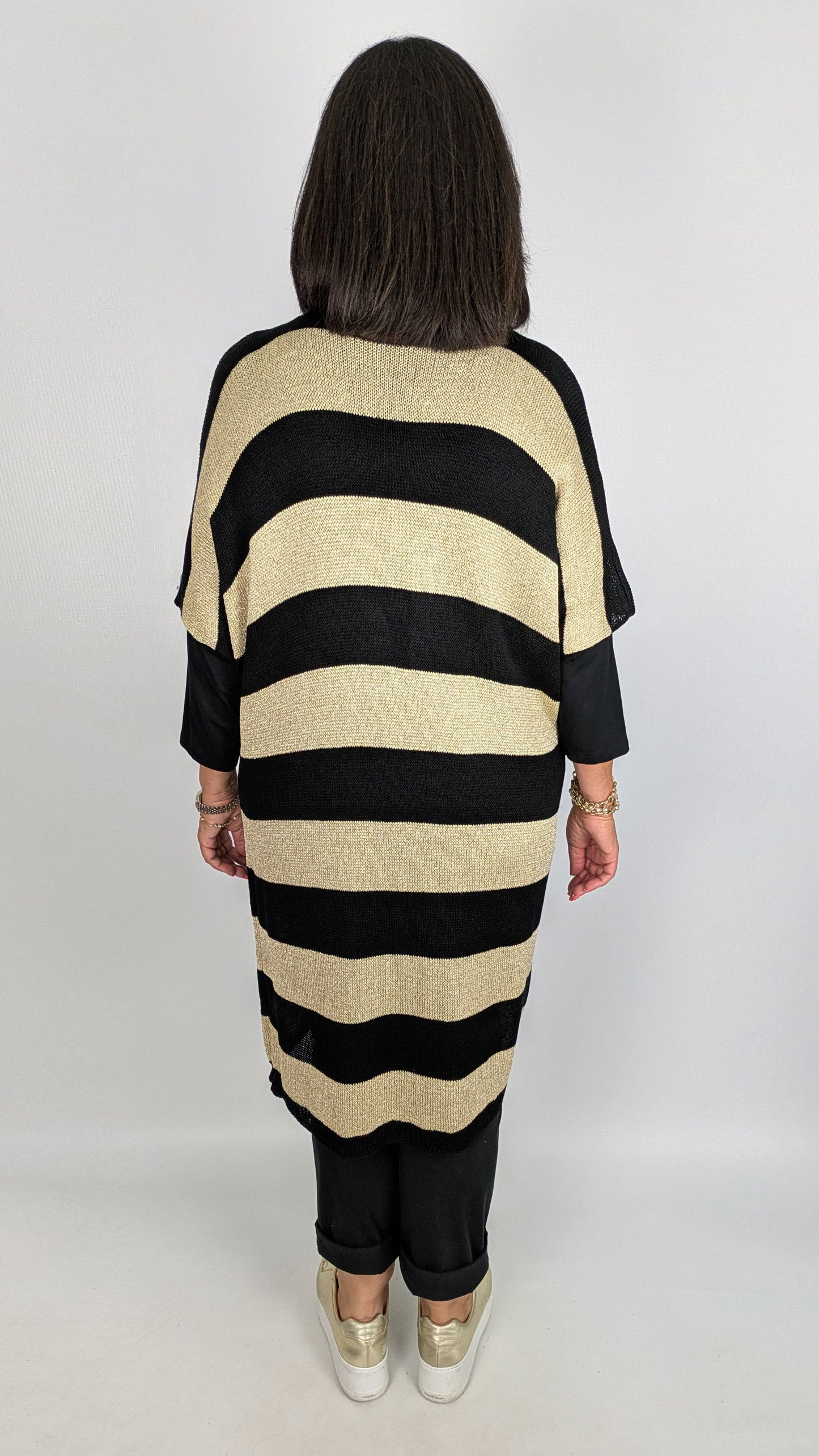 Gold stripe longline cardigan | 3 Colours