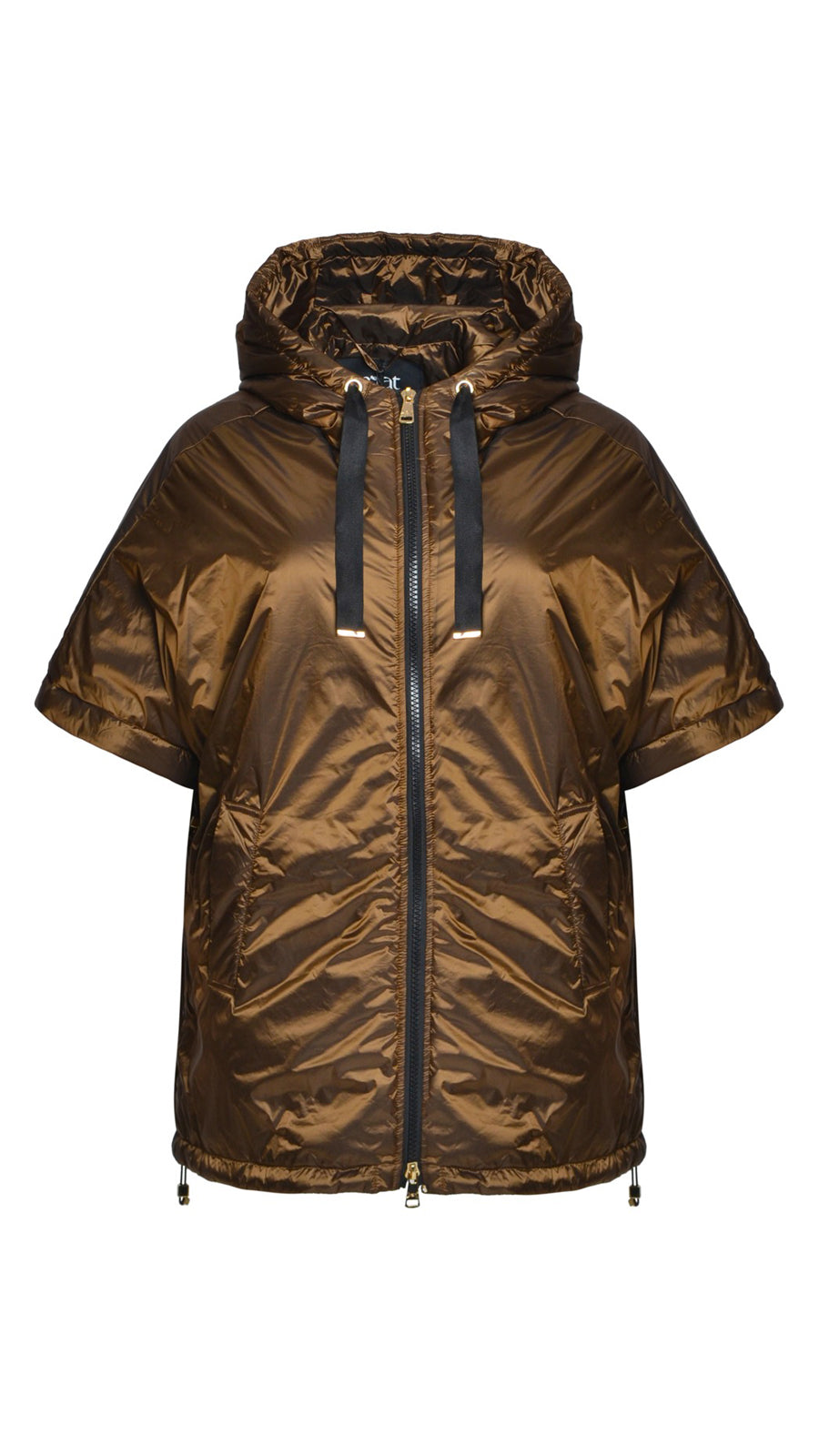 Cap sleeve zip-through gilet by Mat | Bronze