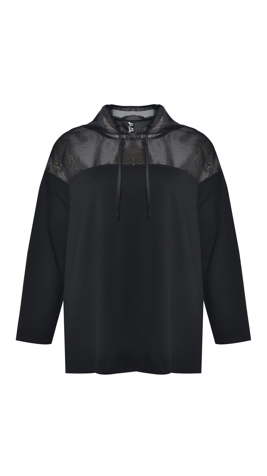 Organza hooded ultra soft sweatshirt by Mat | Black