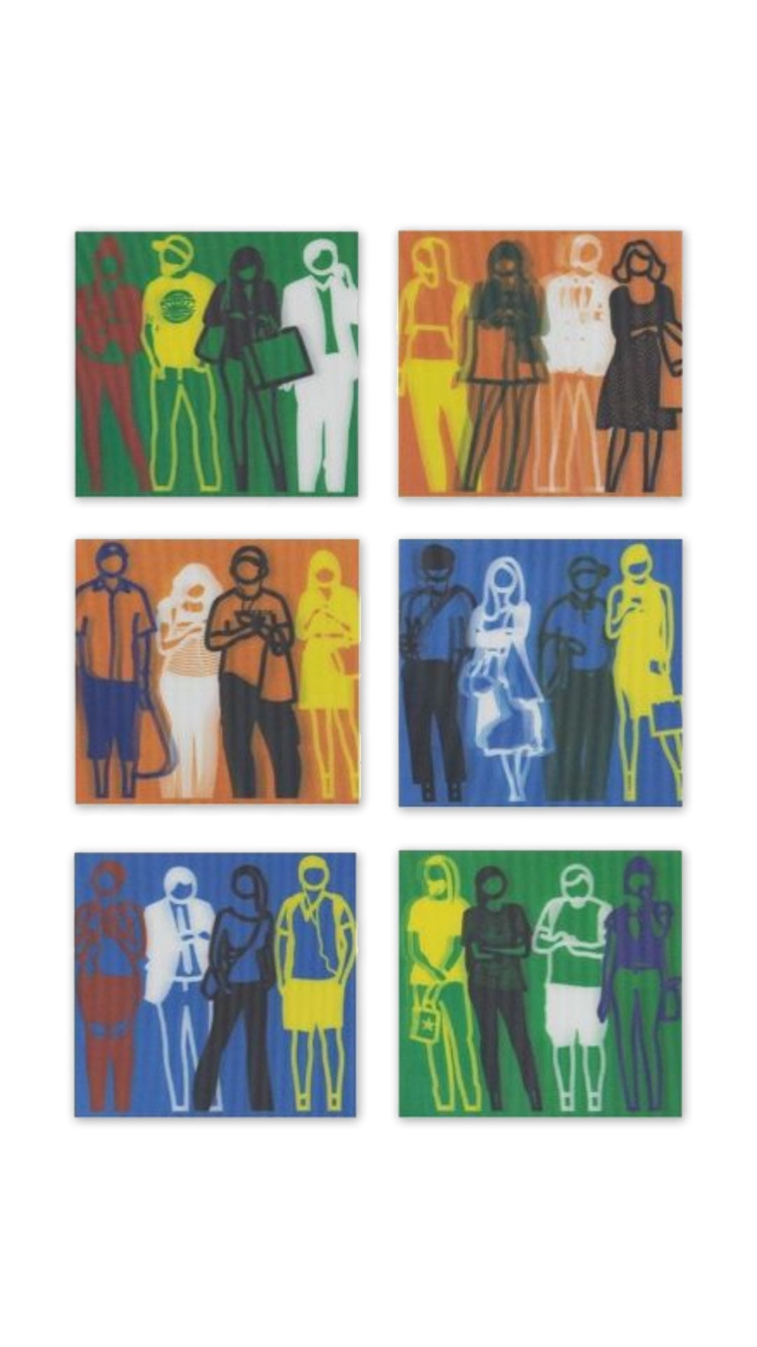 Julian Opie | 2019 | Standing People | Lenticular Set (6)