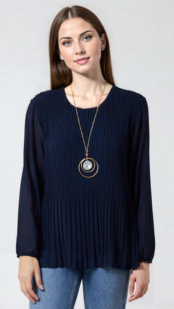 Pleated front chiffon top | 9 Colours