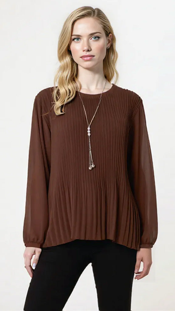 Pleated front chiffon top | 9 Colours