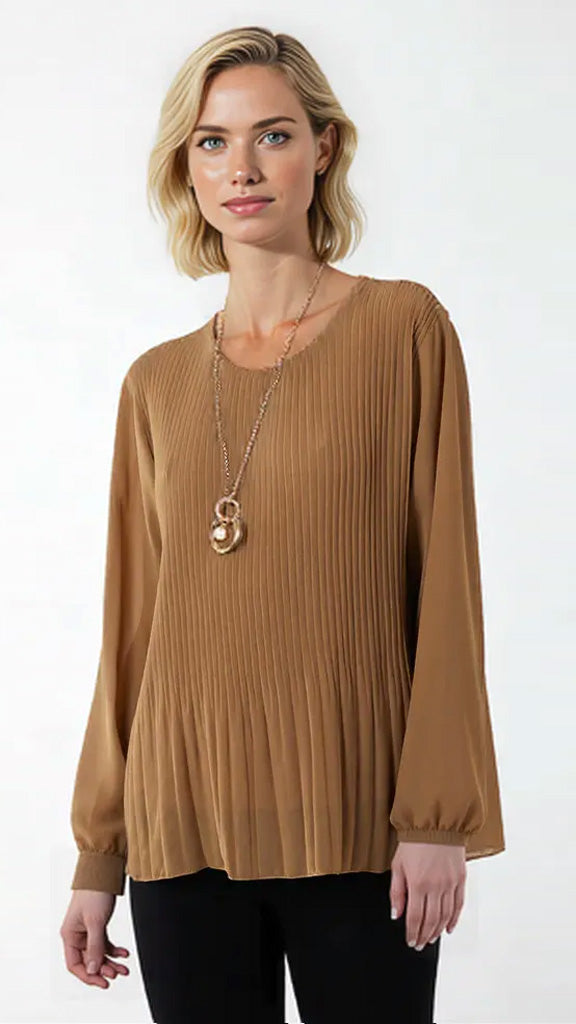 Pleated front chiffon top | 9 Colours