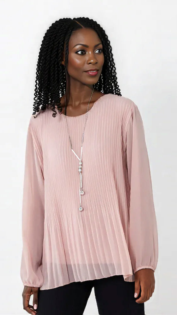 Pleated front chiffon top | 9 Colours
