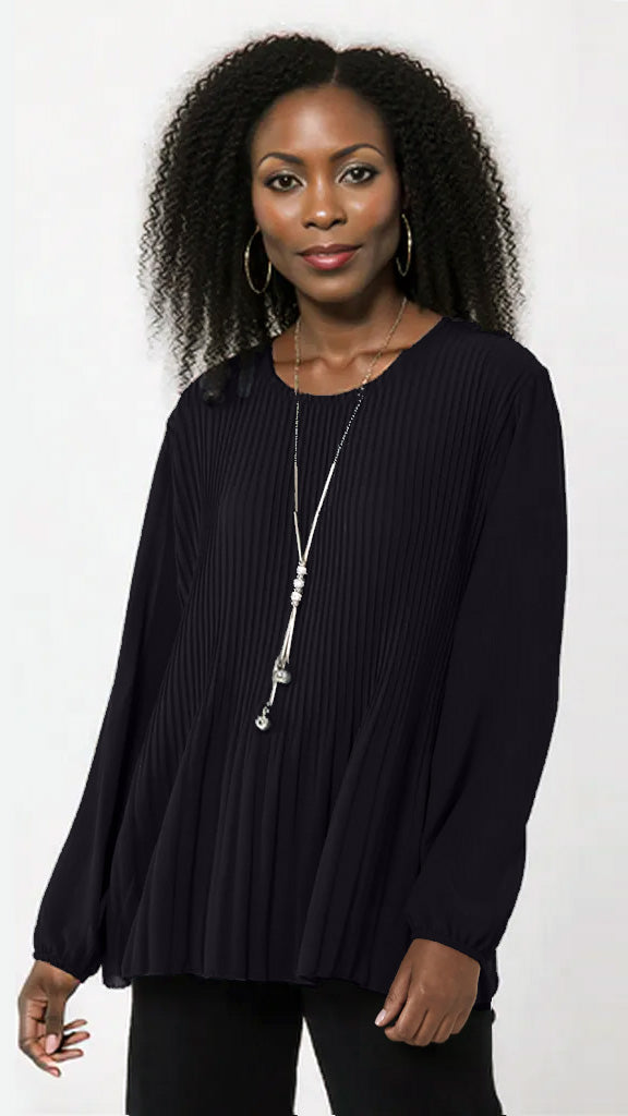 Pleated front chiffon top | 9 Colours