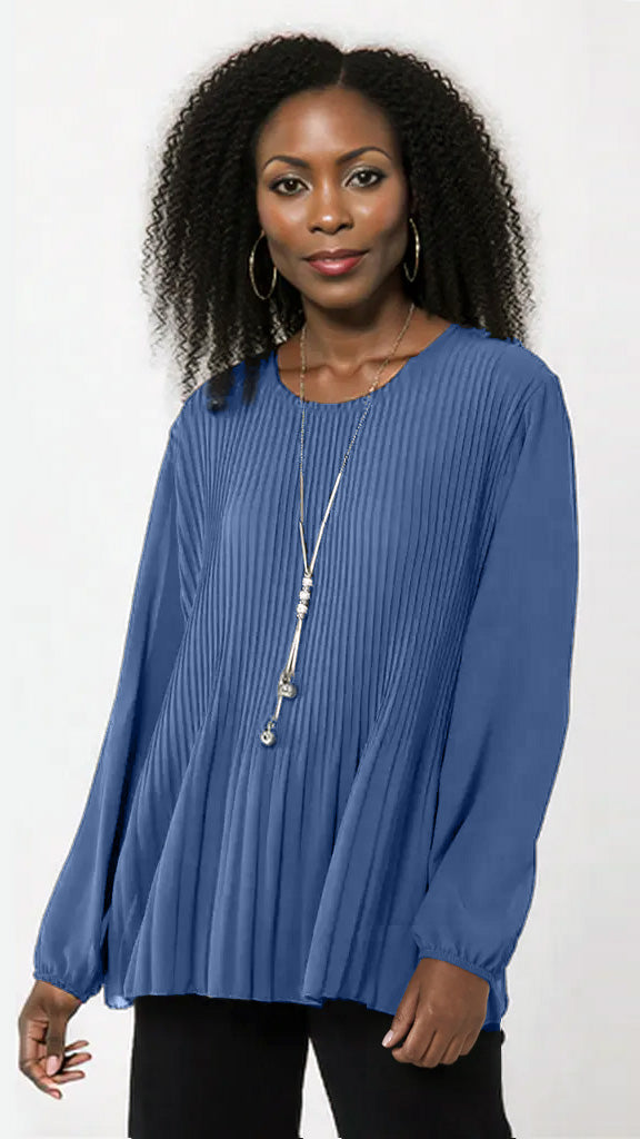Pleated front chiffon top | 9 Colours