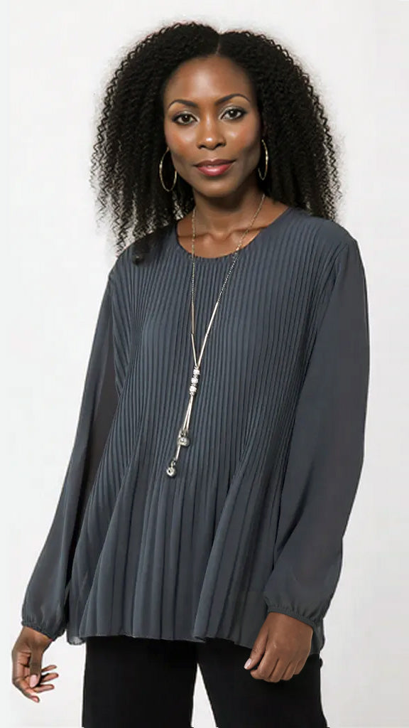 Pleated front chiffon top | 9 Colours
