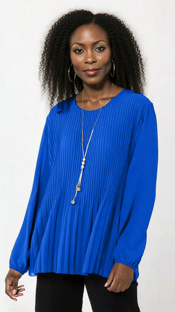 Pleated front chiffon top | 9 Colours