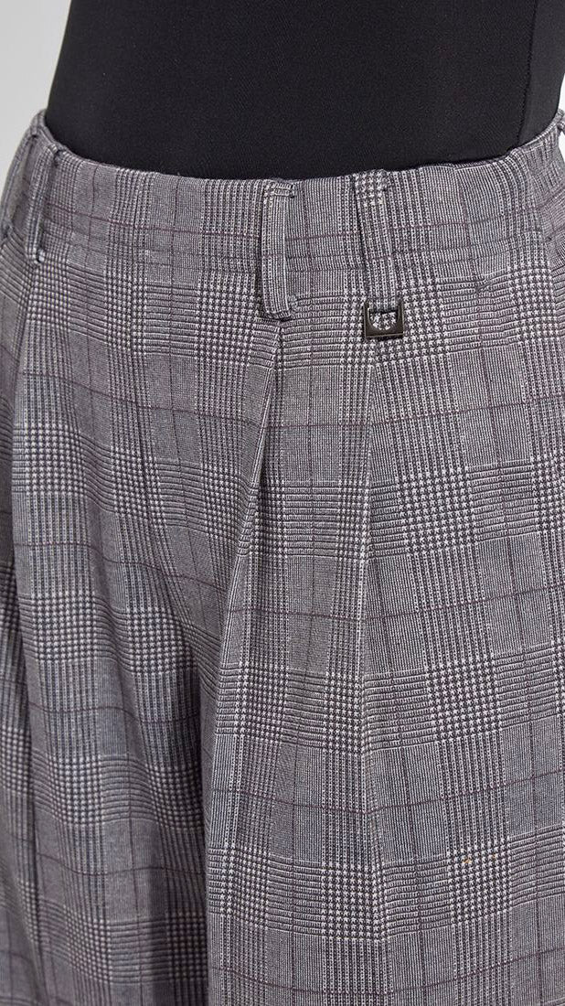 Pleated wide leg ponte jacquard trouser | London Glen Plaid | by Lysse NY | new! AW25/6