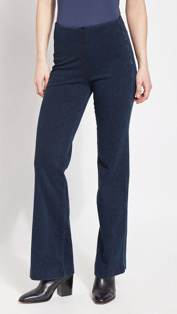 Pull-on seamed denim trouser | Indigo | by Lysse NY | AW25/6