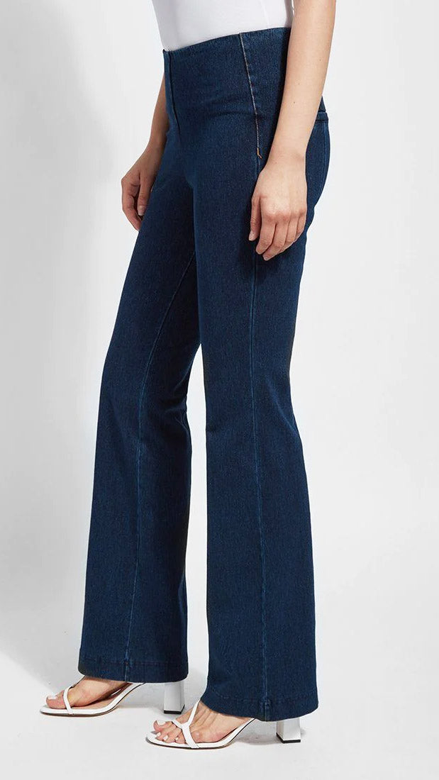 Pull-on seamed denim trouser | Indigo | by Lysse NY | AW25/6