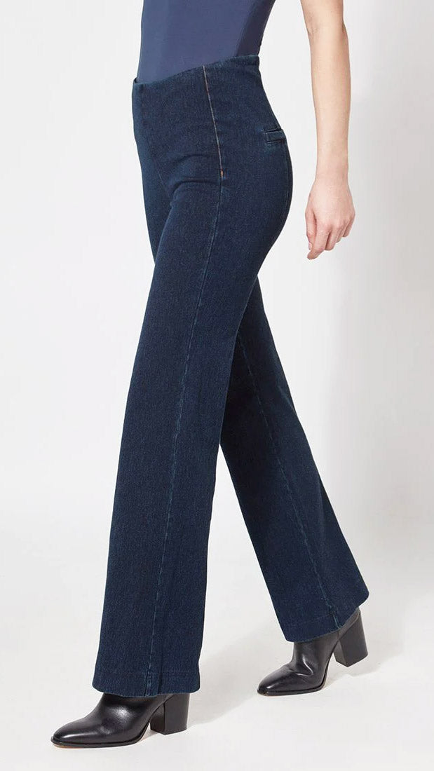 Pull-on seamed denim trouser | Indigo | by Lysse NY | AW25/6