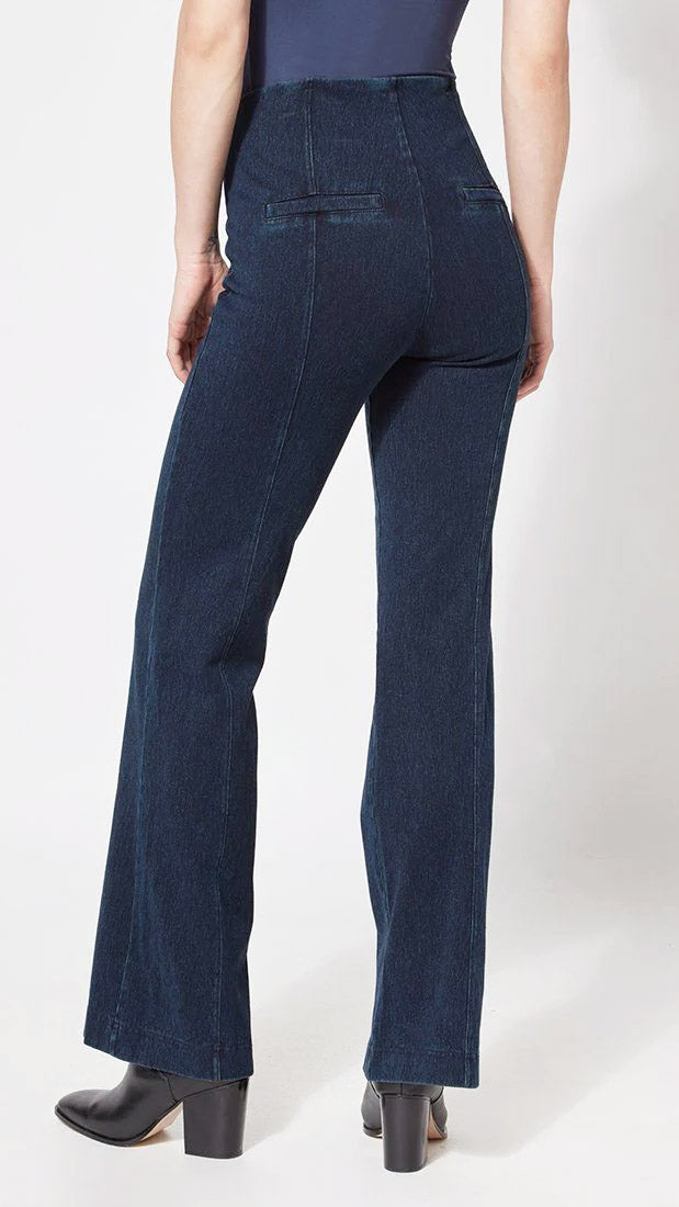Pull-on seamed denim trouser | Indigo | by Lysse NY | AW25/6