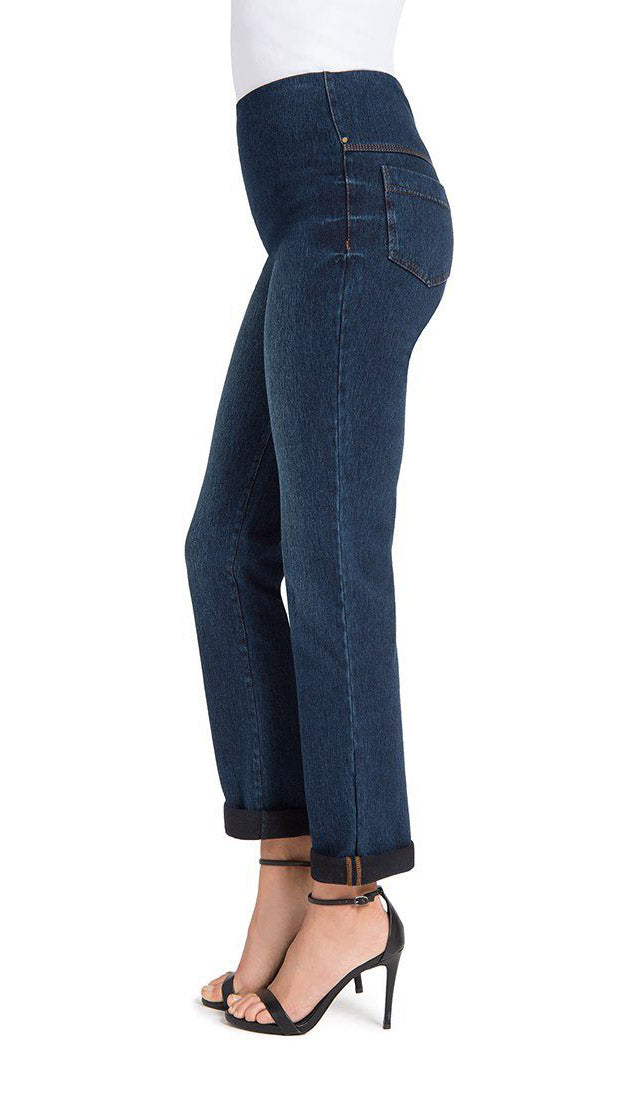 Boyfriend Cuffed Denim Jeans | Indigo | by Lysse NY | last 1s