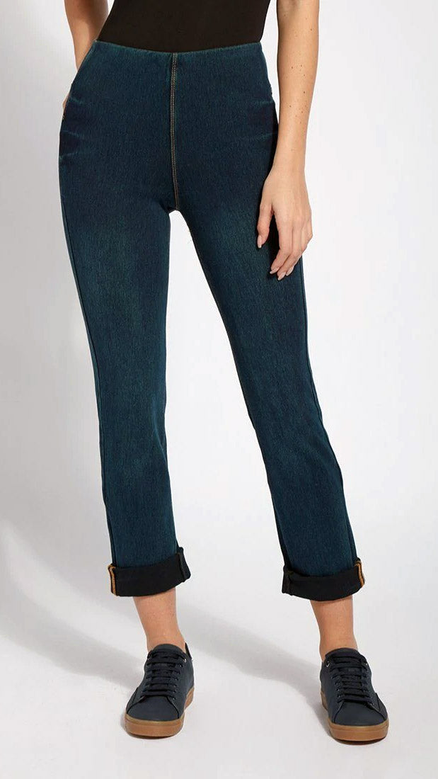 Boyfriend Cuffed Denim Jeans | Indigo | by Lysse NY | last 1s