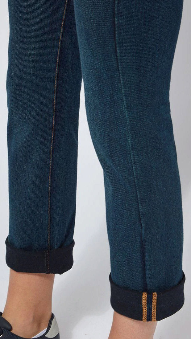 Boyfriend Cuffed Denim Jeans | Indigo | by Lysse NY | last 1s