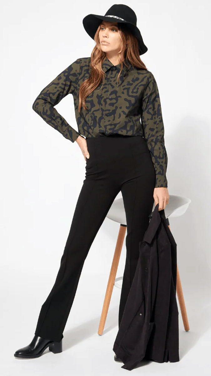 Wider-leg Ponte pants | Black | by Lysse NY | AW25/6