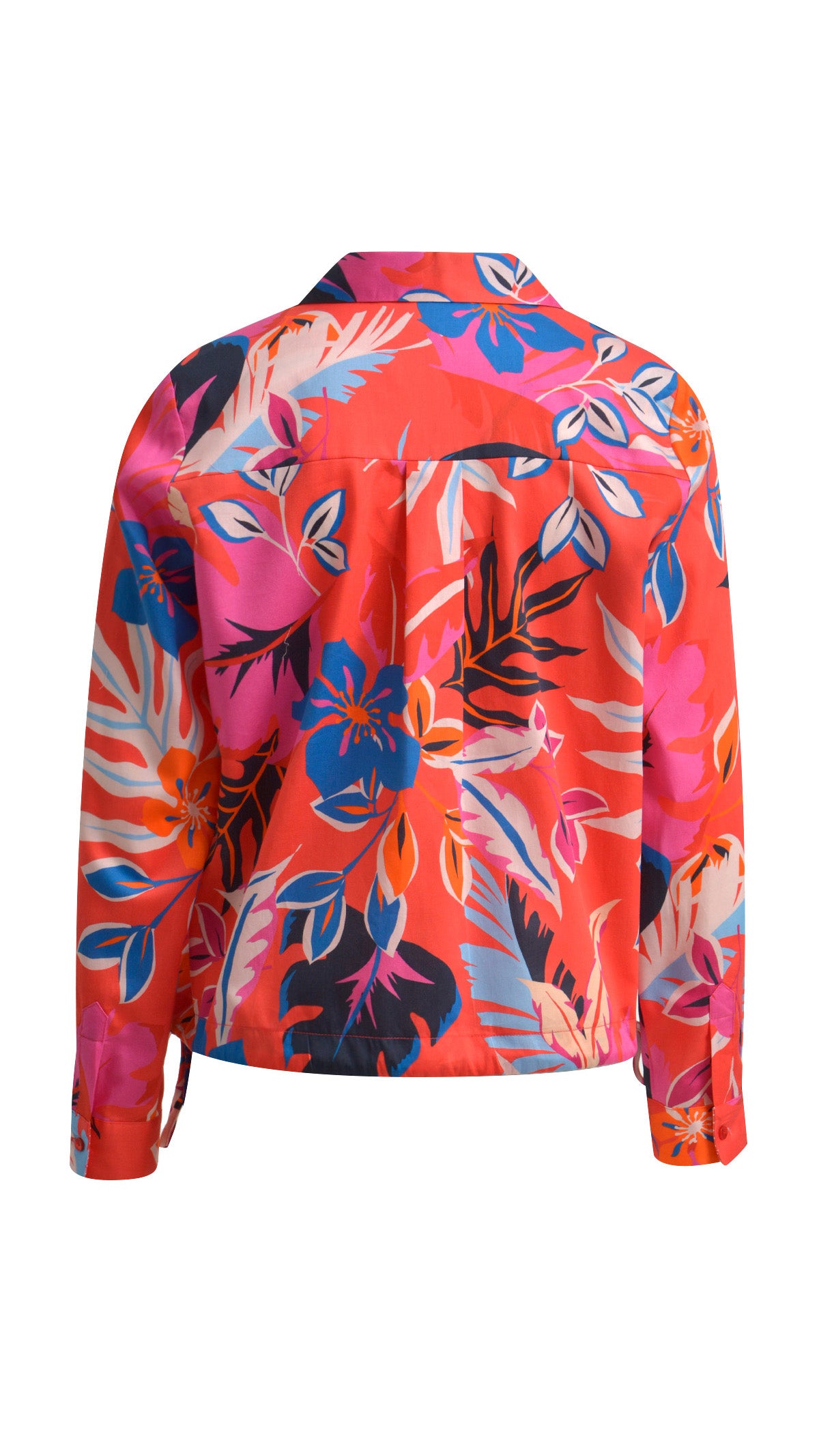 Blouse with drawstring hem | Fire red print | by Smith & Soul