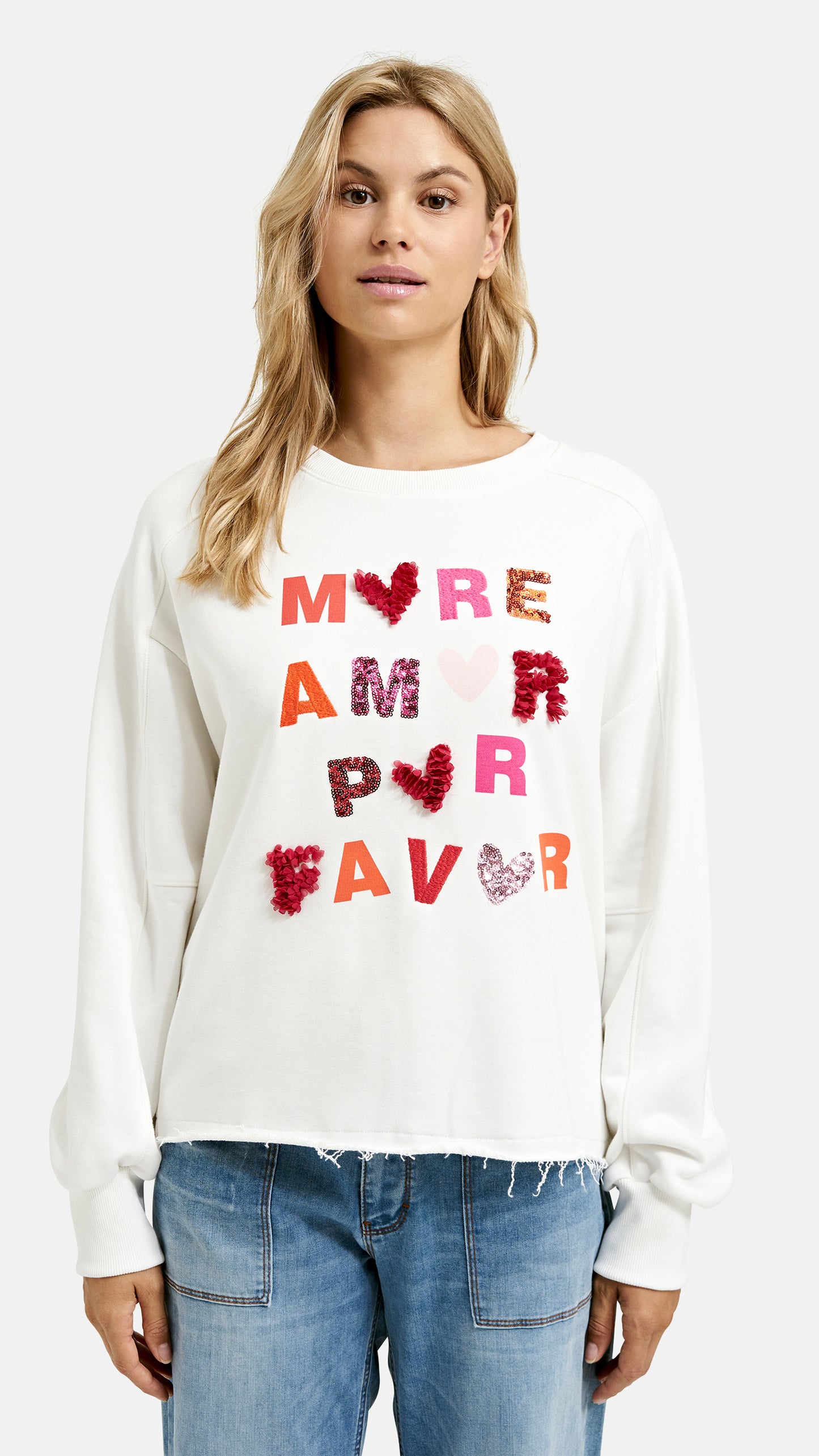 Sweatshirt embellished | Off-white | by Smith & Soul