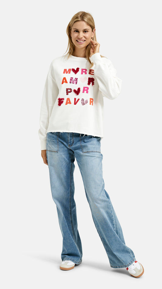 Sweatshirt embellished | Off-white | by Smith & Soul