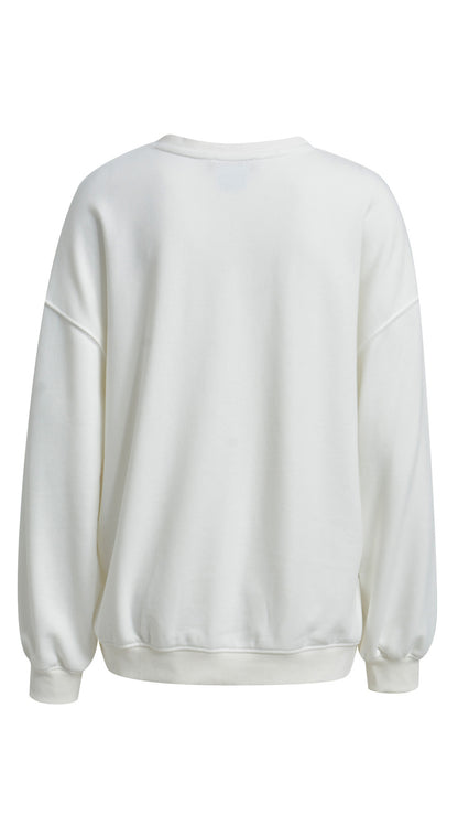 Bright sequin embroidery v-neck sweatshirt | Off-white | by Smith & Soul | new! March 2026