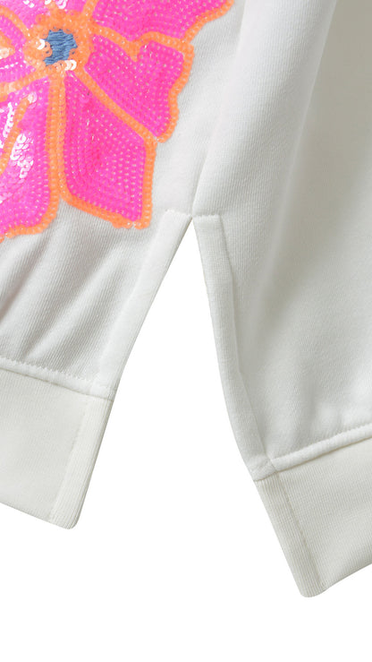 Bright sequin embroidery v-neck sweatshirt | Off-white | by Smith & Soul | new! March 2026