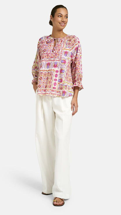 Raglan v-neck boho blouse | Lilac Print | by Smith & Soul