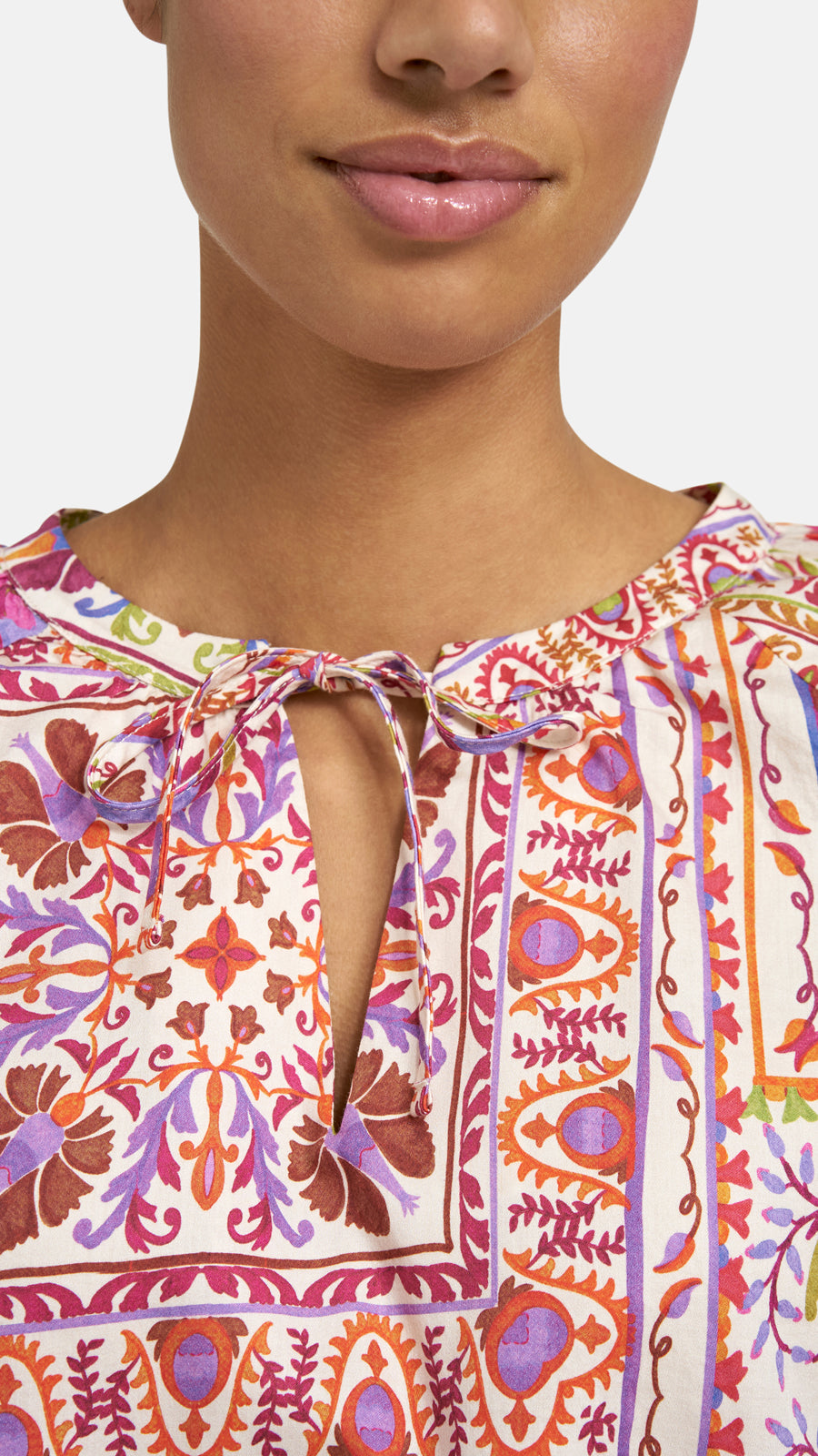 Raglan v-neck boho blouse | Lilac Print | by Smith & Soul
