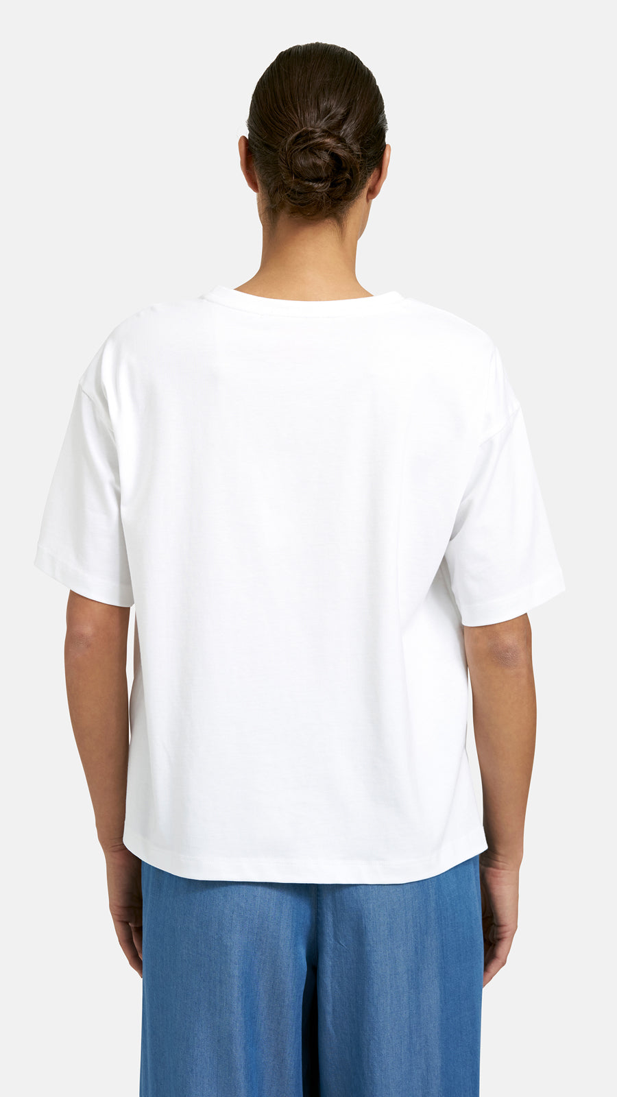 'St Barth' stitched cotton t-shirt| White | by Smith & Soul