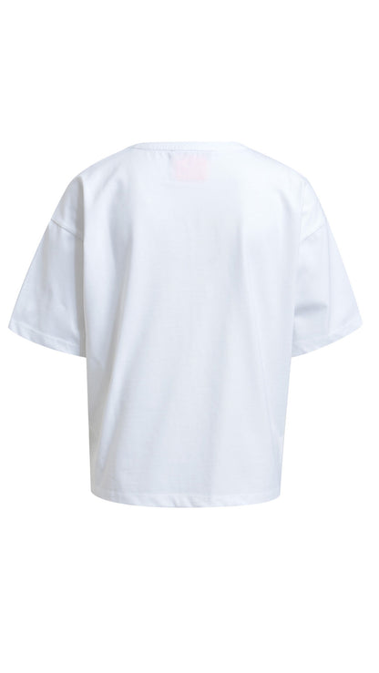 'St Barth' stitched cotton t-shirt| White | by Smith & Soul