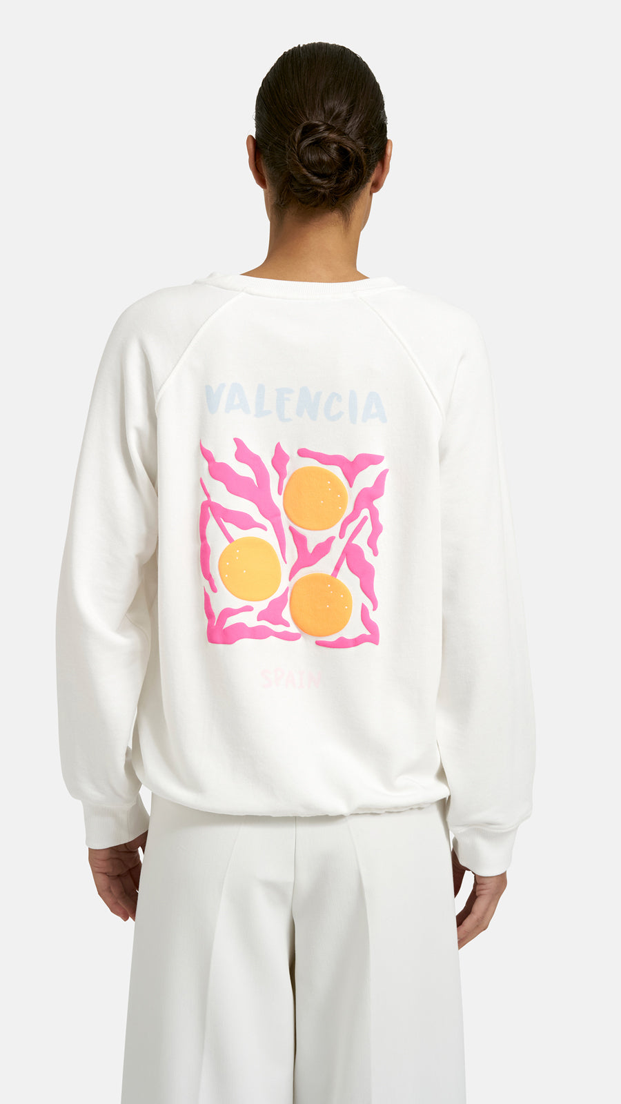 Slogan & printed drawstring sweatshirt | Off-white | by Smith & Soul