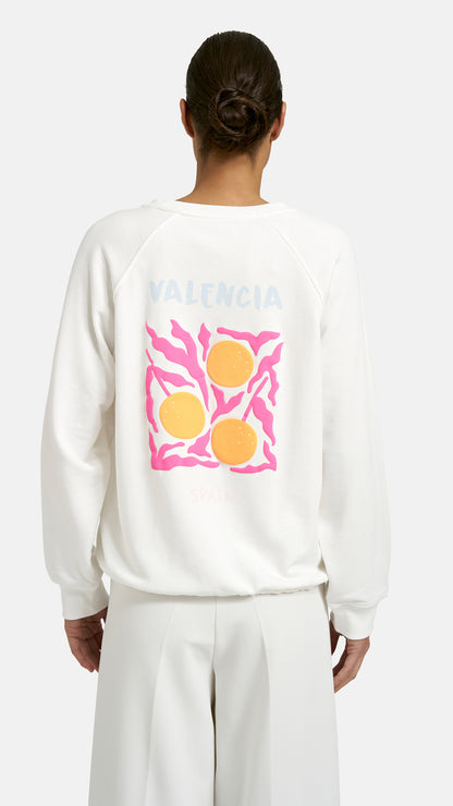 Slogan & printed drawstring sweatshirt | Off-white | by Smith & Soul