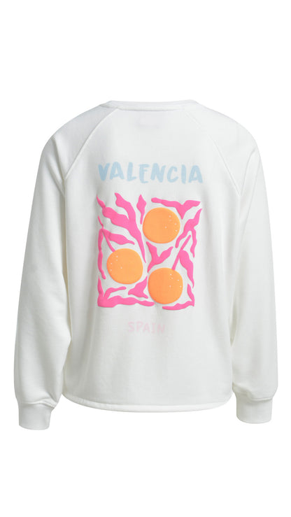 Slogan & printed drawstring sweatshirt | Off-white | by Smith & Soul