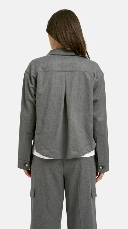 Flannell cargo jacket | Grey melange | by Smith & Soul