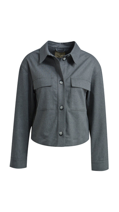 Flannell cargo jacket | Grey melange | by Smith & Soul
