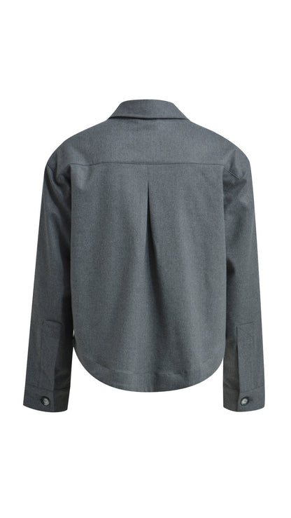 Flannell cargo jacket | Grey melange | by Smith & Soul