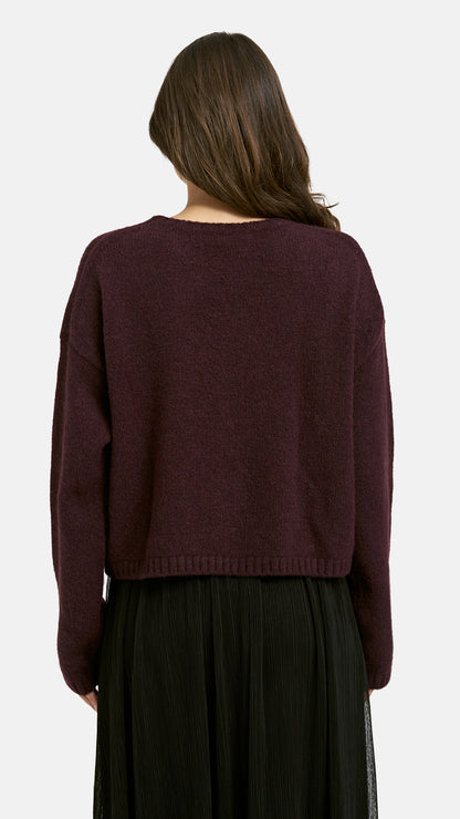 Cropped pullover | Plum | by Smith & Soul