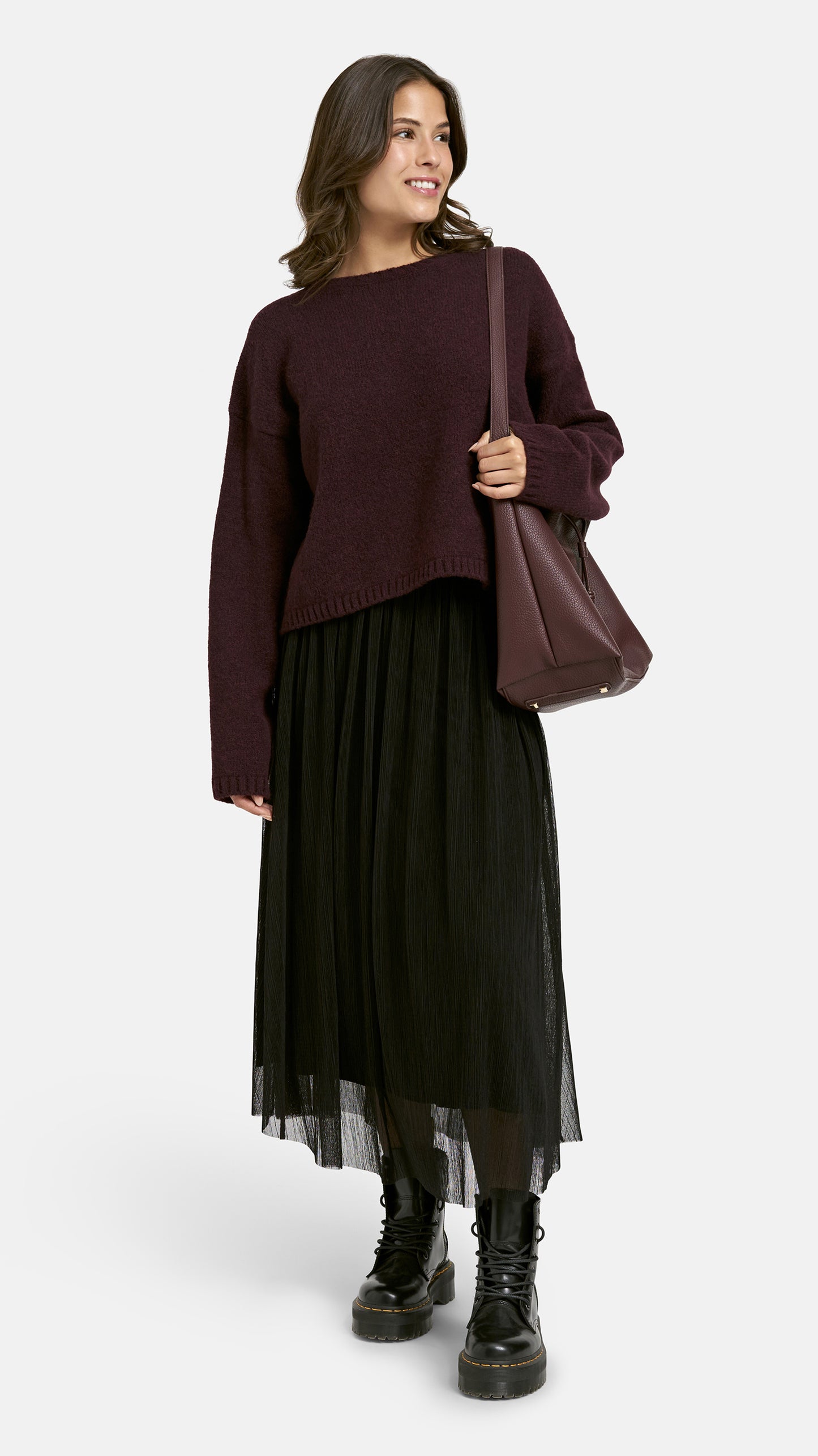 Cropped pullover | Plum | by Smith & Soul
