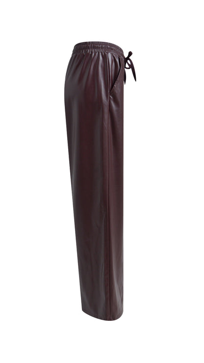 Faux leather pants | Bordeaux | by Smith & Soul
