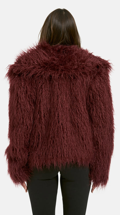 Faux fur jacket | Bordeaux | by Smith & Soul