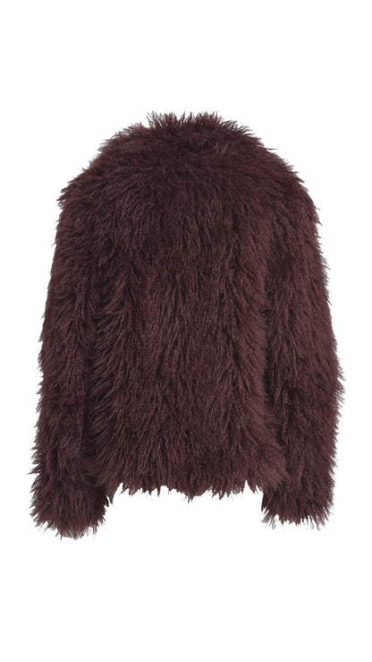 Faux fur jacket | Bordeaux | by Smith & Soul