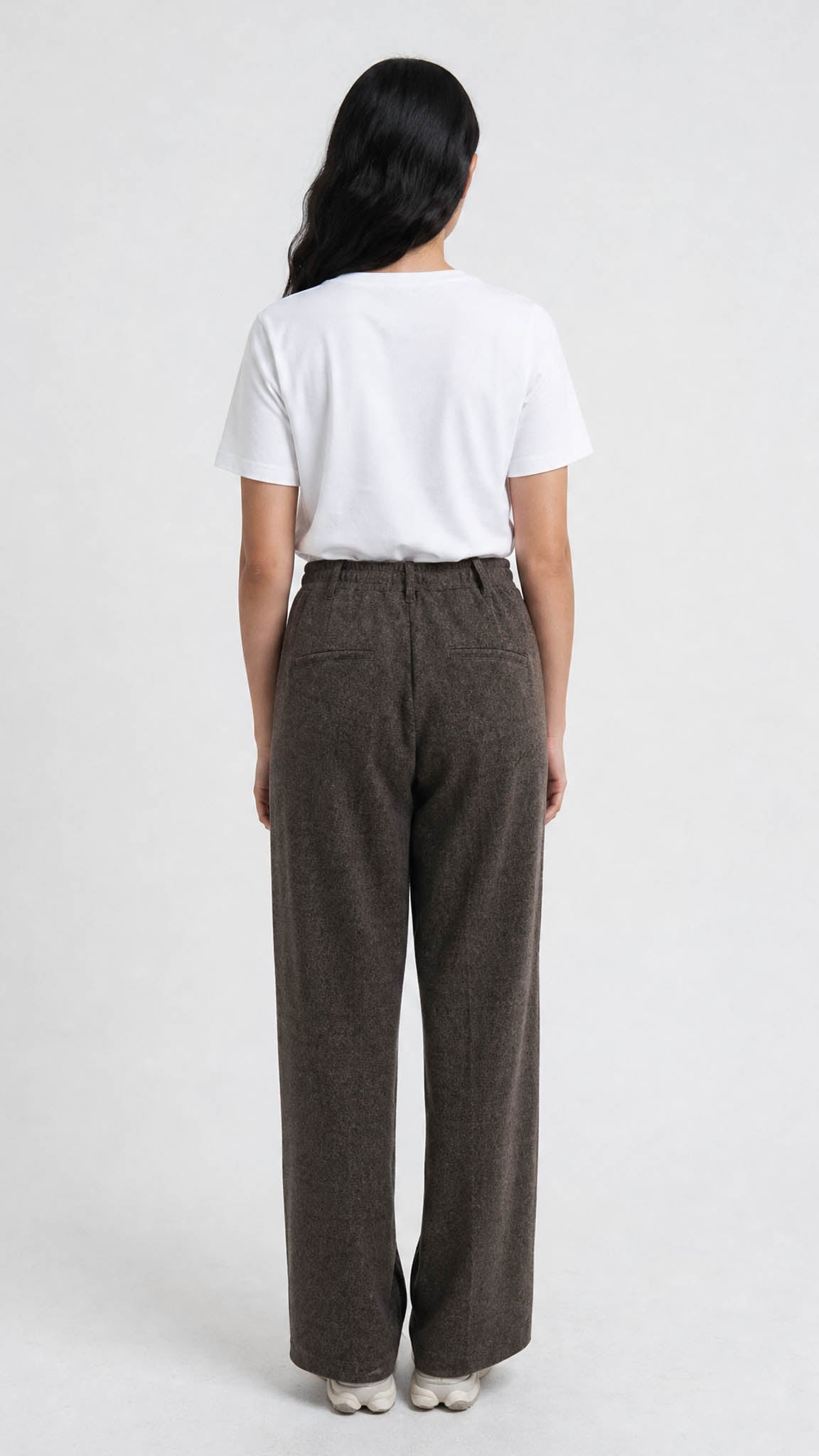 Herringbone interlock trousers | Brown/Mocha | by Smith & Soul