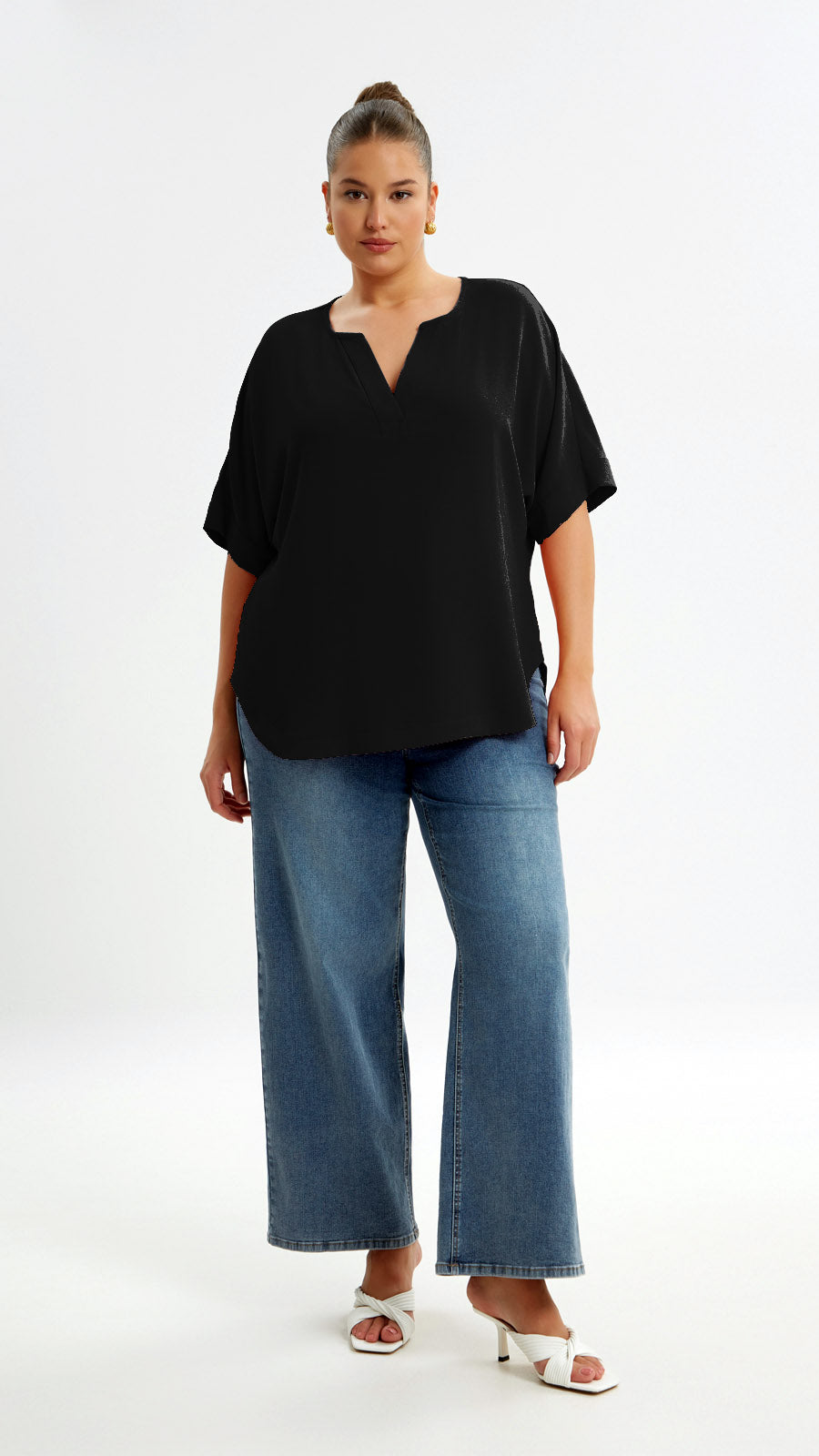 Crepe feel v-neck essential top | 4 Colours | by Mat