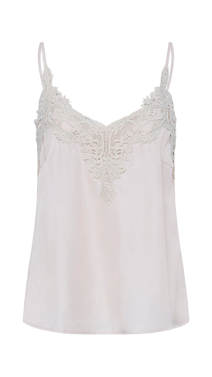 Lace trimmed strappy v-neck cami | 2 Colours | by Cream