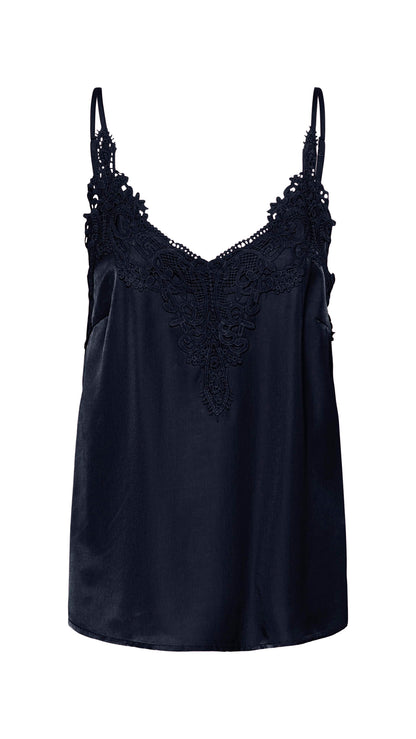Lace trimmed strappy v-neck cami | 2 Colours | by Cream