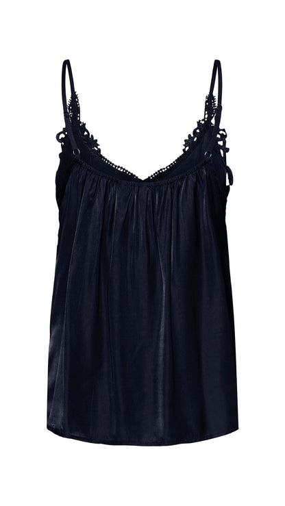 Lace trimmed strappy v-neck cami | 2 Colours | by Cream