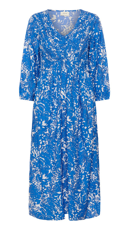 Floral print shirred bust v-neck dress | 2 Colours | by Cream