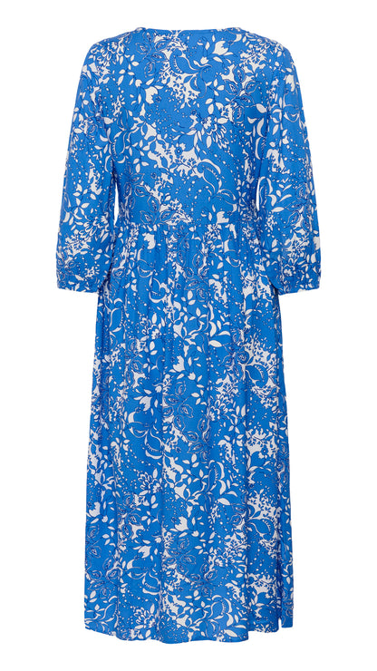 Floral print shirred bust v-neck dress | 2 Colours | by Cream