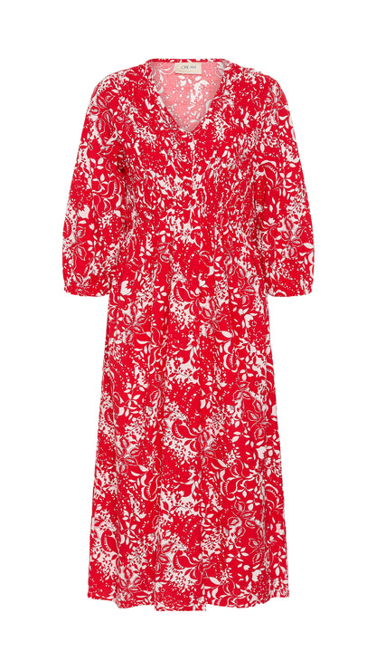 Floral print shirred bust v-neck dress | 2 Colours | by Cream